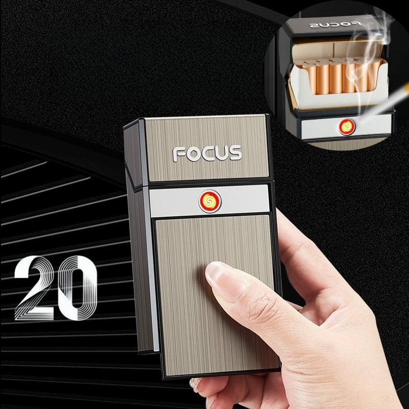 Outdoor Windproof Lighter - New USB cigarette box lighter, moisture-proof