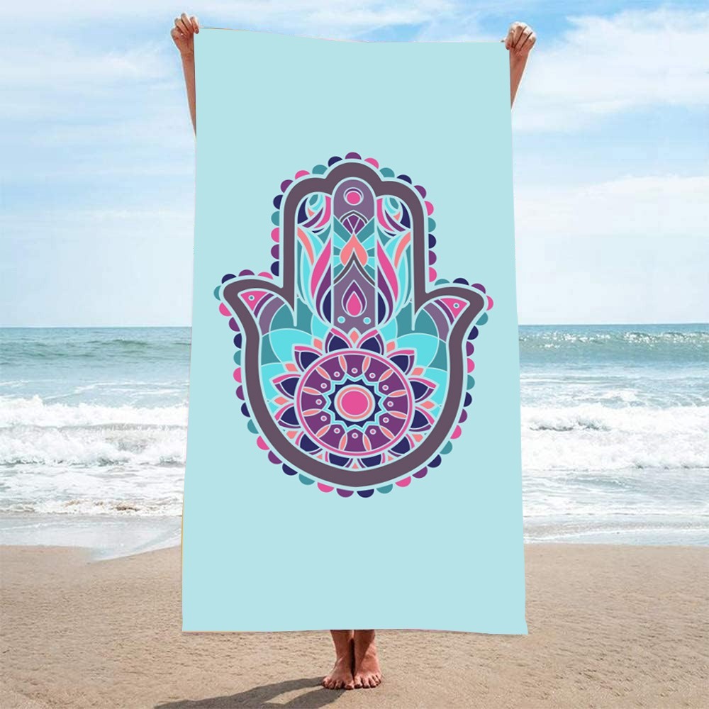 HAMSA Pattern Beach Towel27x55 - огляд і ціна Camp Towel Microfiber