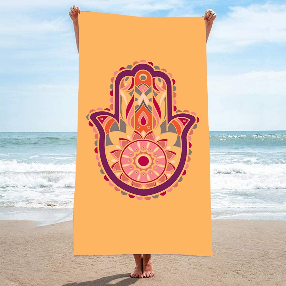 HAMSA Pattern Beach Towel27x55 - огляд і ціна Camp Towel Microfiber
