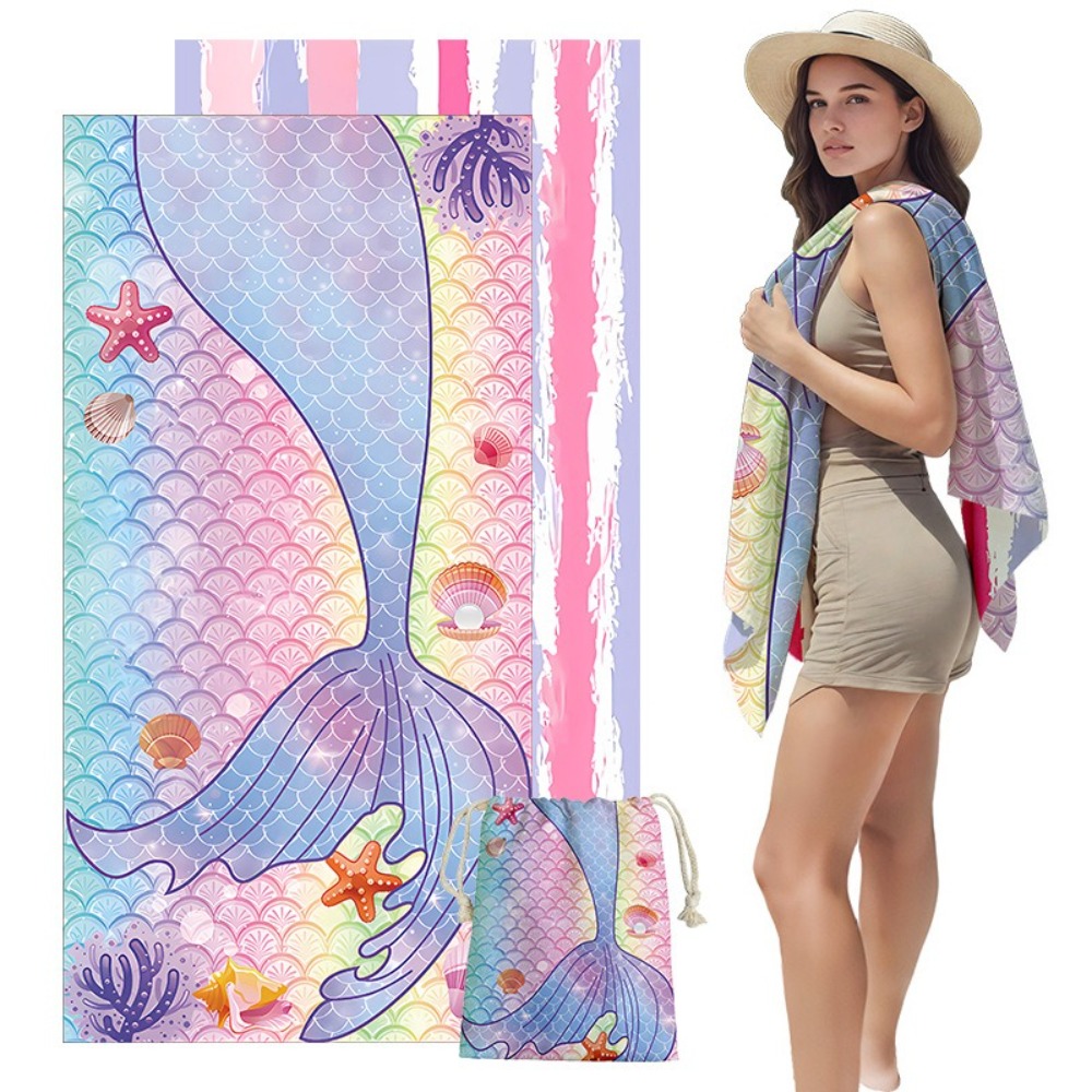 Fish Tail Print Beach Towels a - огляд і ціна Camp Towel Microfiber