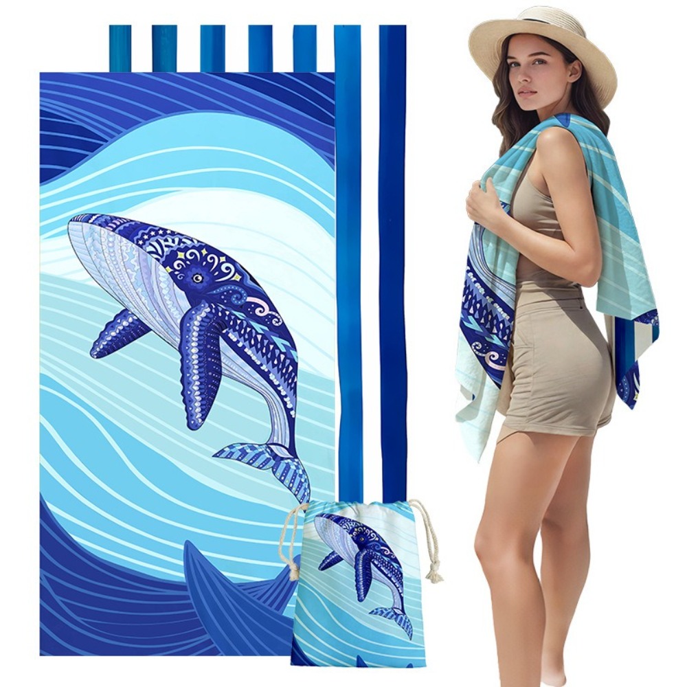 Fish Tail Print Beach Towels a - огляд і ціна Camp Towel Microfiber