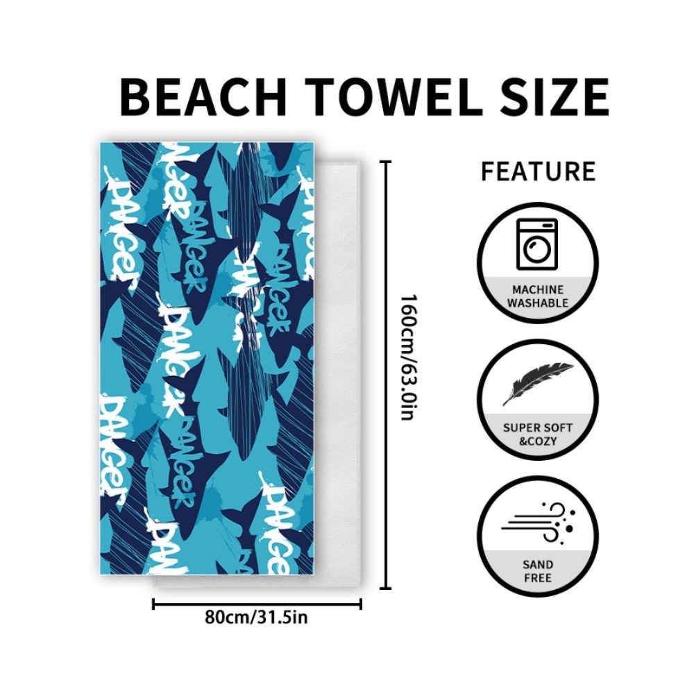 Fish Tail Print Beach Towels a - огляд і ціна Camp Towel Microfiber