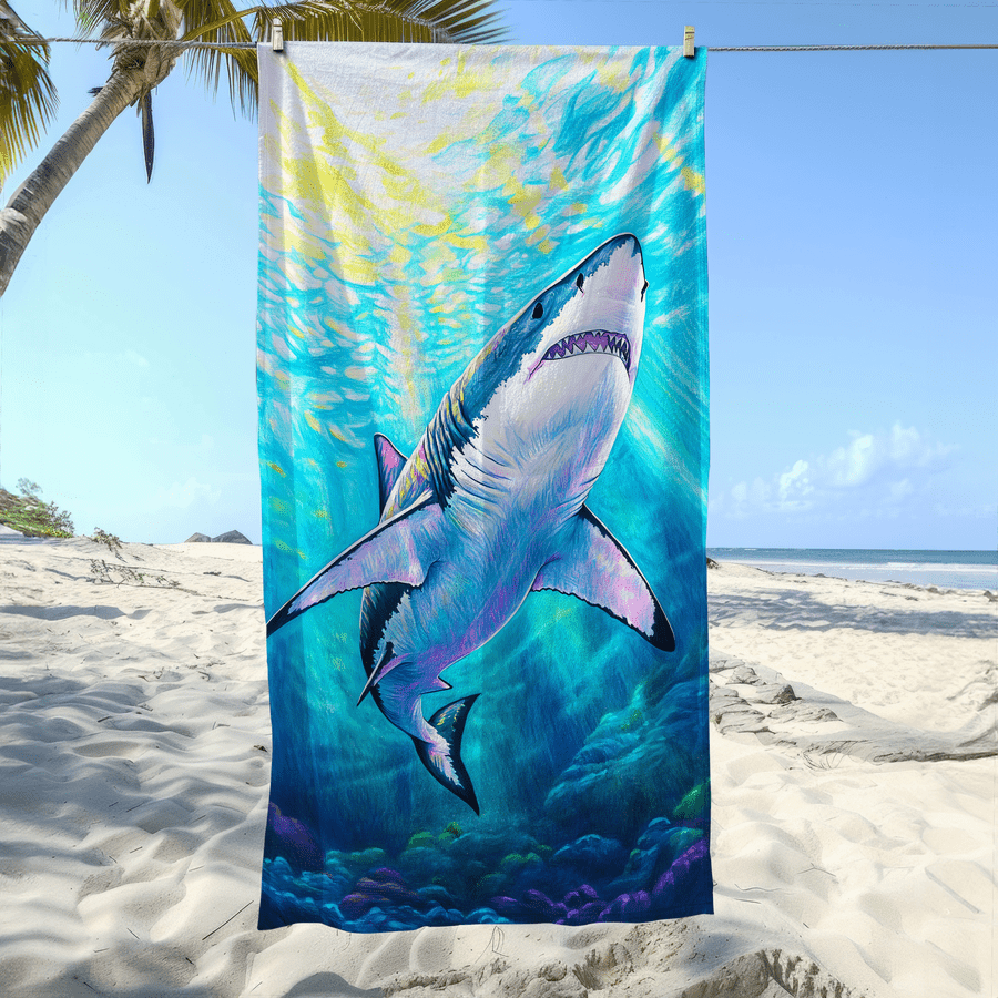 1pc Shark Pattern Sand-Proof M - огляд і ціна Camp Towel Microfiber