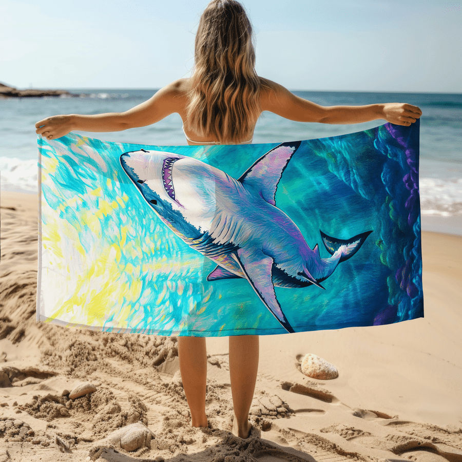 1pc Shark Pattern Sand-Proof M - огляд і ціна Camp Towel Microfiber
