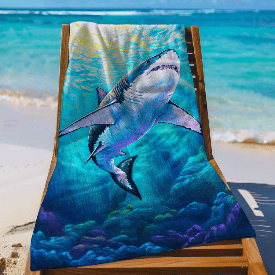 1pc Shark Pattern Sand-Proof M - огляд і ціна Camp Towel Microfiber