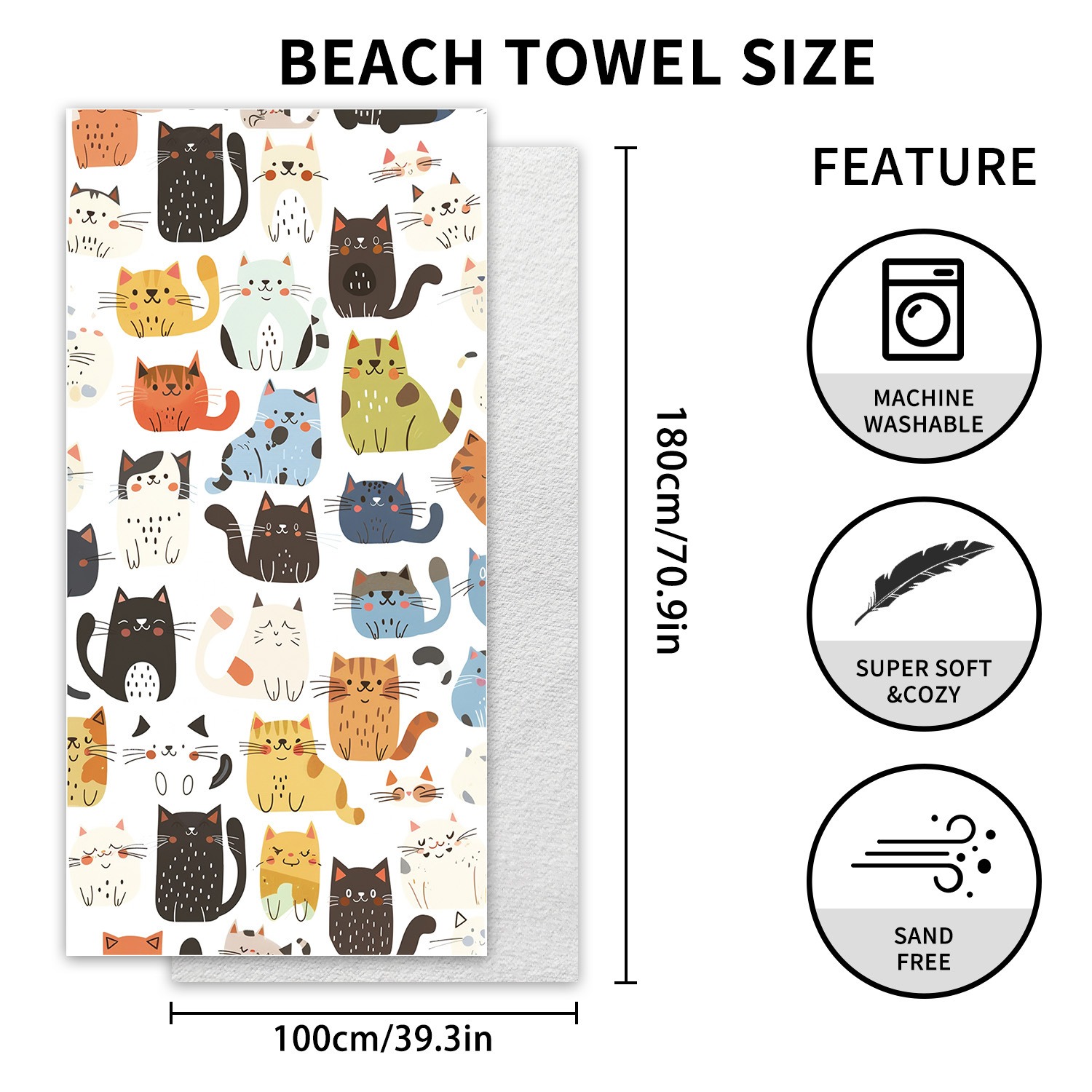 1PC Large Size Beach Blanket M - огляд і ціна Camp Towel Microfiber
